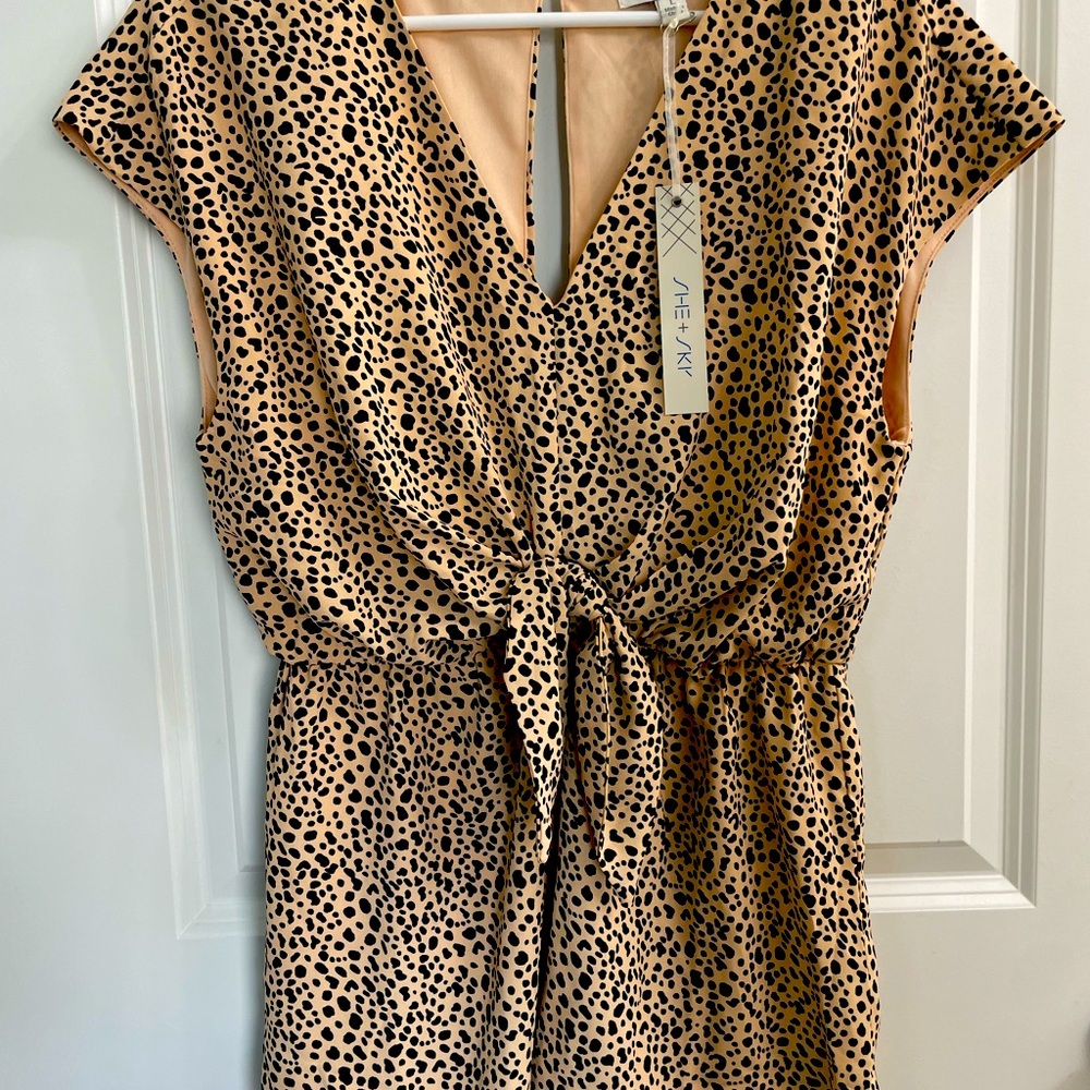 She and sky leopard romper
